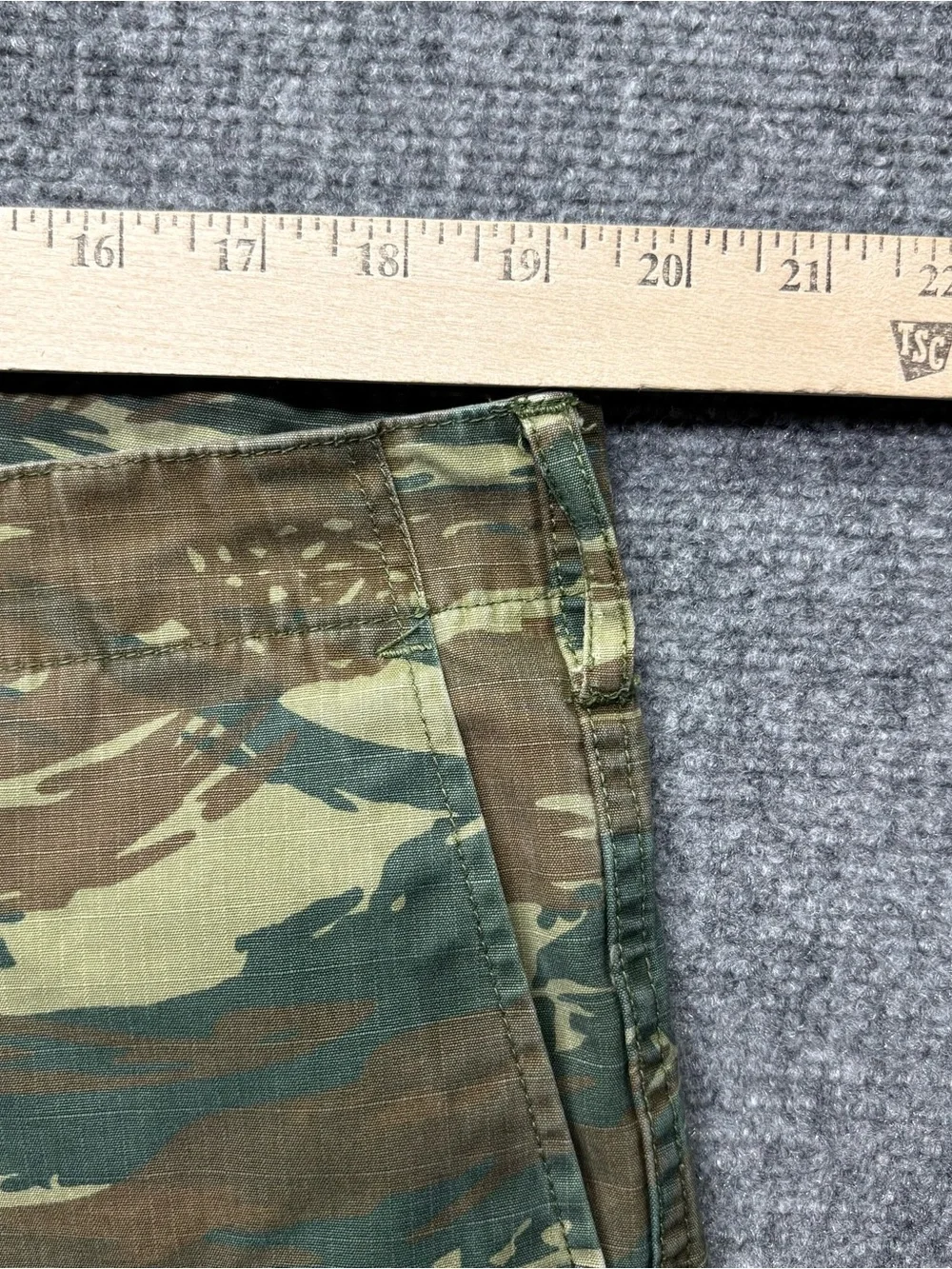 Greek Military Cargo Pants Mens L 38x28 Green Lizard Camo BDU Greece Ripstop